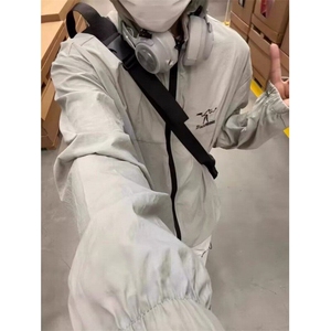 夏季纯色连帽百搭防晒服外套男轻薄款刺绣宽松休闲防晒衣  FS01图片
