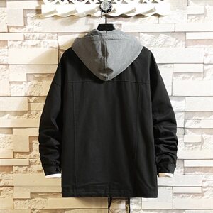 2021墙纸风秋季新日系男脱卸连帽工装夹克休闲外套大码J8602-P85图片