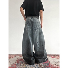 903-AK037-特P58【S-3XL】做旧脏弯刀牛仔裤3，男装牛仔裤，星座903