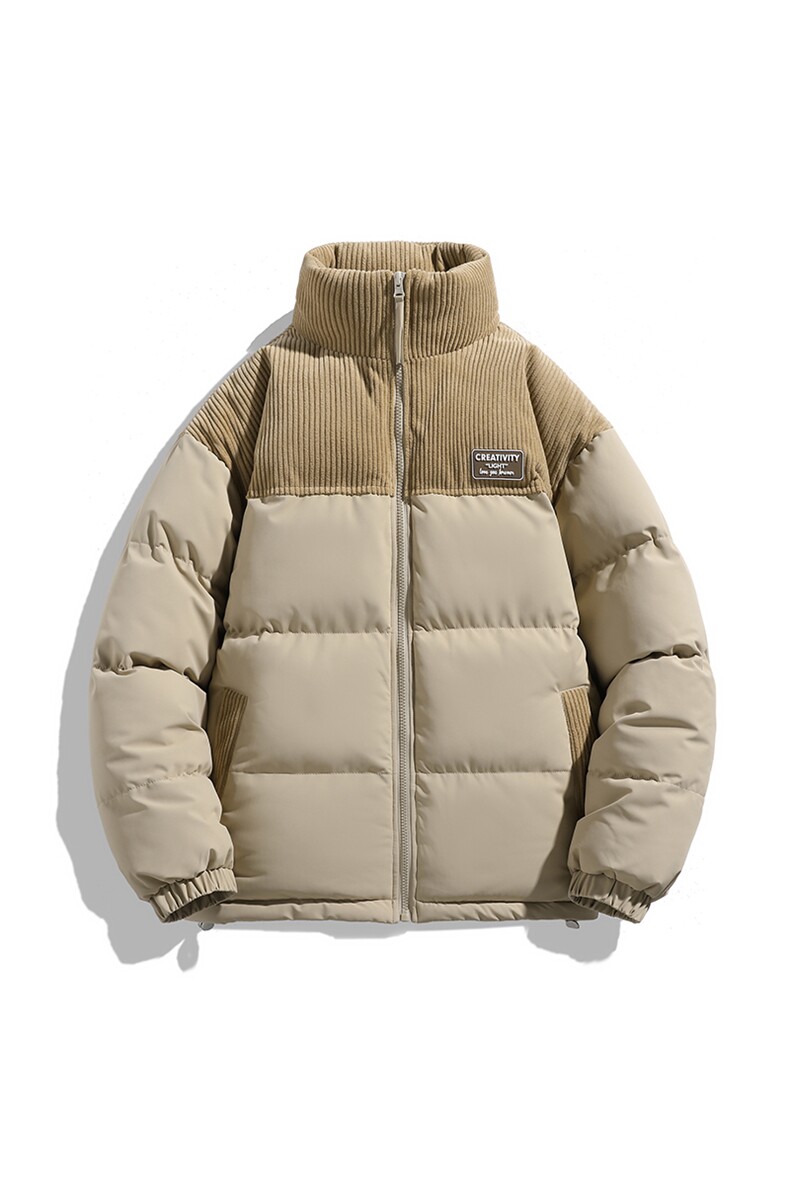 冬季青少年灯芯绒立领拼接外套休闲百搭面包服棉服5302-P78,男装棉衣,电商B306