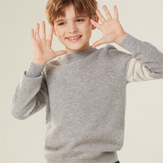 儿童半高领山羊绒衫男童中大童秋冬加厚羊毛衫打底女童四道杠毛衣，童装儿童羊绒衫，跳跳羊儿童羊绒衫