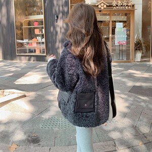 【现货 新款】休闲拼皮羊羔毛外套20217-P205-K288图片