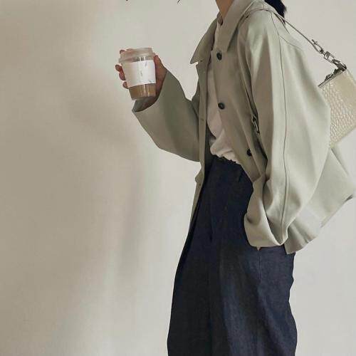 小翻领排扣外套，其它，Vase