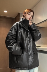 中性冬季宽松美式高街PU皮棉衣假两件加厚外套XZ811A-MF120-P135，男装棉衣，星座811A