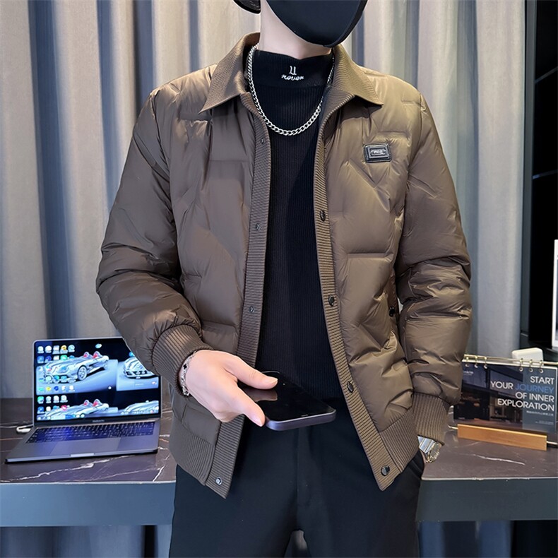 2025新款足货有报告冬季轻薄菱形格羽绒服潮高领外套YR2699,男装羽绒服,星座301B-2（原A443-1）