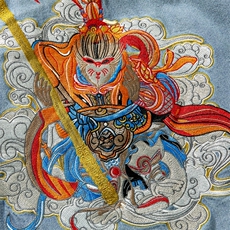 平铺图秋装大码风刺绣牛仔衣外套复古潮男女夹克JK19/P200，男装工装外套，钱塘713