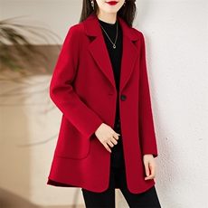 双面羊毛大衣女2022年秋装短款高端奢华大气风衣式小个子毛呢外套，女装毛呢外套，贵人树