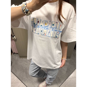 万针全刺绣工艺抖音得物高品质260克重磅纯棉双纱美式高街短袖T恤图片