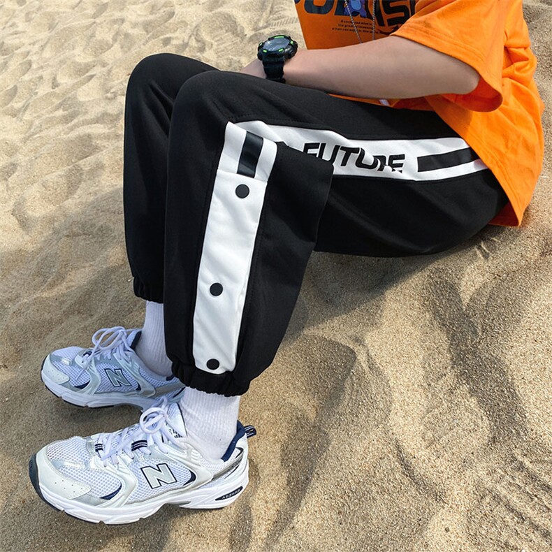 夏季针织九分裤潮流宽松垂感大码排扣裤DS-C407-K21612-P40,男装休闲裤,电商C323-1
