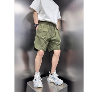2025夏季新款速干短裤男士潮牌宽松直筒四分裤美式休闲5分沙滩裤图片