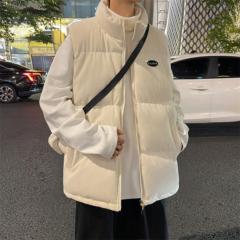 秋冬季港风灯芯绒棉衣马甲潮流宽松加厚保暖潮流棉服男BYM05P65,男装棉衣,电商A086