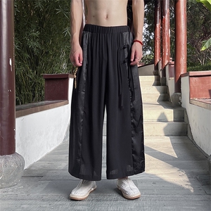 夏季新中式风复古棉麻现货盘扣八分裤直筒ZK032-P65图片