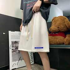 HD74202-P22华夫格短裤男大码宽松五分裤男直筒中裤，男装休闲裤，电商A040