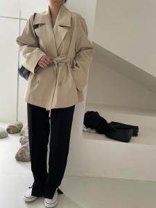 秋款短风衣外套，女装风衣，LIN.Y