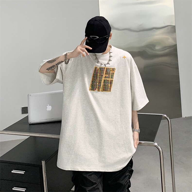 短袖t恤男潮牌夏季宽松网红潮流ins简约印花上衣T0304-P35,男装T恤,星座308B-2