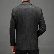 春秋新款男士宽松休闲格子西服上衣中年爸爸西装外套ZL6866-P200，男装西服，星座1105-3