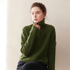 2025秋冬百搭时尚简约花纱加厚兜羊绒开衫，女装羊绒衫，珍丝贝尔