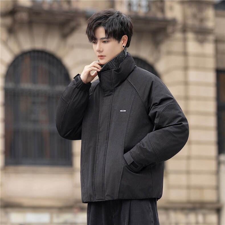 夹克羽绒服冬装白鸭绒立领极简风保暖羽绒外套男装516-P335控578,男装夹克,电商A355（原A415）