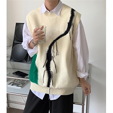 韩系流苏马甲情侣无袖坎肩毛衣背心潮T303-特P35，男装背心/马甲，星座1501