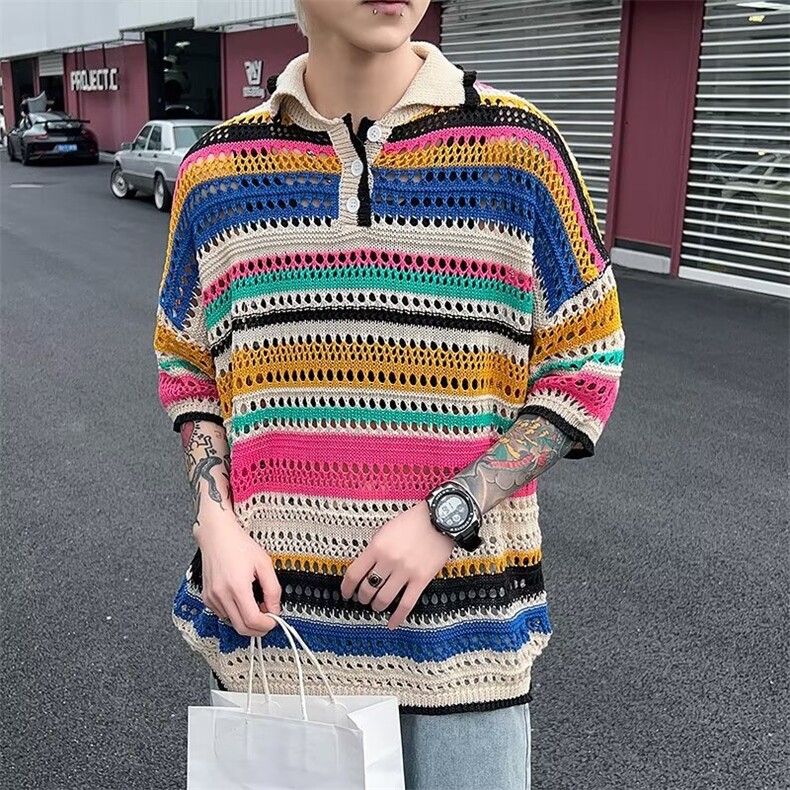 2024春夏季新款男休闲冰丝凉感短袖T恤B6001P38,男装T恤,星座1116-2