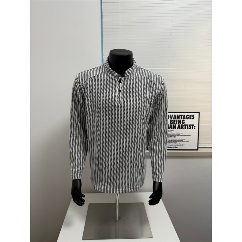 现货街头百搭鱼骨纹亨利领重磅松弛感秋季长袖T恤TX01/TP20，男装Polo衫，电商B318