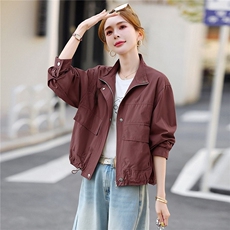 水洗棉外套女短外套，女装短外套，芙芮