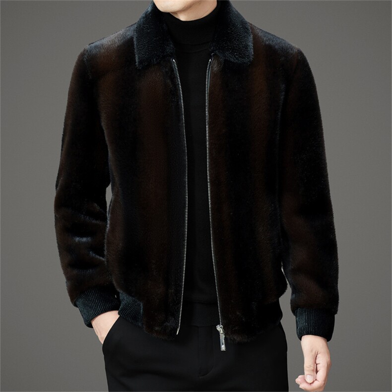男士翻领商务休闲外套中年男装加厚保暖金貂绒夹克MJ82230-P235,男装夹克,星座1105-3
