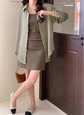 香丽迪网红chic高级感丝滑醋酸外披两件套，其它，香丽迪1