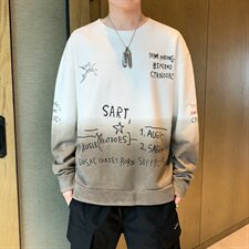 秋季渐变色套头卫衣男连帽潮流百搭宽松运动休闲男潮牌DF17T，男装卫衣，电商A102