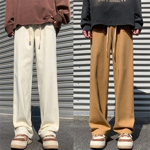 XZ616早秋季新款重磅纯棉百搭宽松直筒休闲长裤TY519P45控58