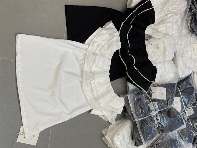 夏季珍珠一字肩上衣，其它，可金