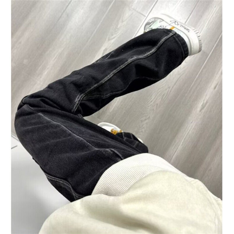 设计感分割水洗黄泥染牛仔裤女春秋美式高街窄版直筒裤N3059,男装牛仔裤,星座1116A（原606A-3）