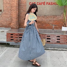 【新品现货】V领条纹背心连衣裙2C317A-8816-P135-K188，女装连衣裙，2C317A