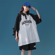 中性24夏季华夫格字母印花插肩袖POLO短裤套装TZ61183P65控88，男装休闲套装，电商A268