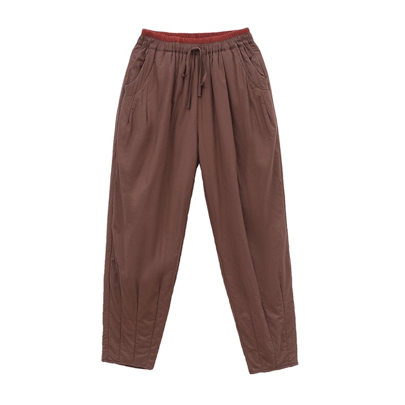 2023冬季新款夹棉加厚哈伦裤休闲棉裤,女装休闲裤,忆绮罗