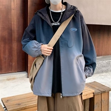 情侣装2023春秋季新款渐变夹克外套男女潮学生班服开衫JK1673，男装夹克，星座1116A-1（原606A）