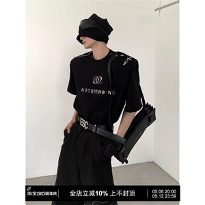 【现货】小众解构金属设计感短袖男夏高级感拉链T恤 T07147 P40图片