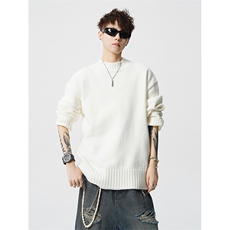 8XL-M圆领毛衣男秋冬保暖针织打底衫新款内搭上衣厚MY1218P45控68，男装T恤，电商D206-1