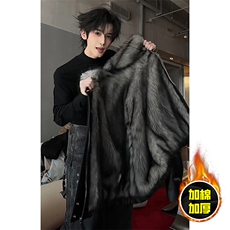 现货冬季美式潮牌痞帅PU皮机车服棉衣毛毛绒狼王座山雕皮棉服，男装棉衣，电商A486-1