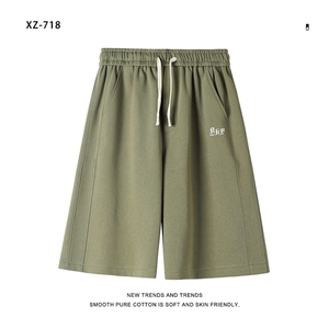 潮牌印花华棉短裤夏季美式休闲五分裤宽松   XD1715特批35图片