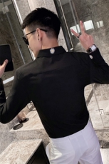 CSY82-P55控782021春秋装社会精神小伙小皱菊刺绣衬衫男潮，男装衬衫，星座102A（原电商D309-1）