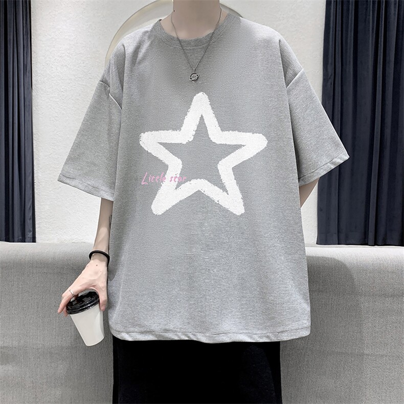 华夫格t恤男短袖男大码五分袖大皂风HT73286-P22,男装T恤,电商A040
