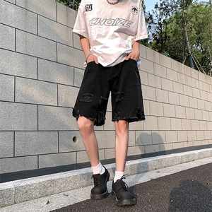 现货 夏季美式复古毛边短裤五分乞丐破洞牛仔裤男 K5808-P35 控58图片