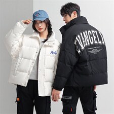 22新款情侣短款学生免烫立领轻薄时尚印花落肩大码羽绒服R111P100，男装羽绒服，星座301D-5(原星座1415）