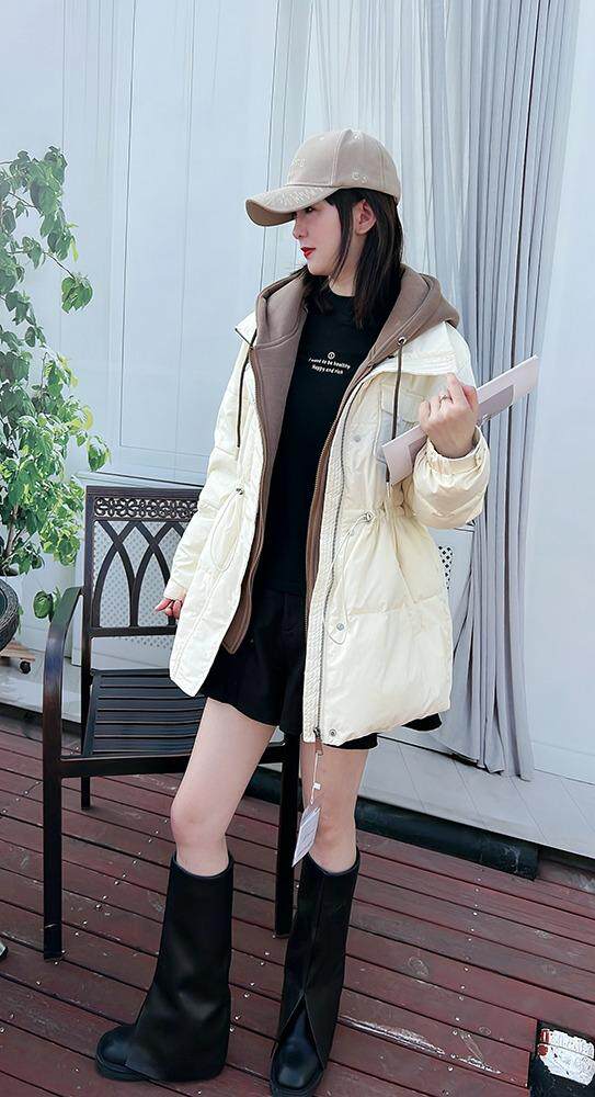 【现货】冬装新款假两件羽绒服，女装羽绒服，可可西米