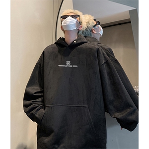 抖音得物供货提供视频 秋冬重磅美式麂皮绒连帽卫衣 JLM11图片