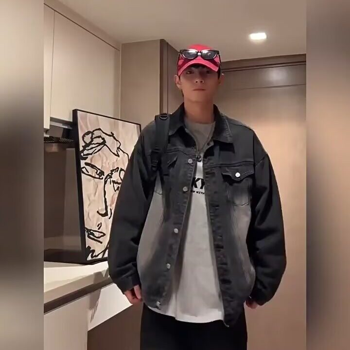 高街牛仔外套男秋美式水洗做旧飞行员夹克网图-N605-P63,男装工装外套,星座1001-1