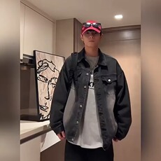 高街牛仔外套男秋美式水洗做旧飞行员夹克网图-N605-P63，男装工装外套，星座1001-1