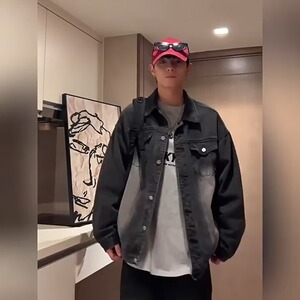高街牛仔外套男秋美式水洗做旧飞行员夹克 网图  -N605-P63图片