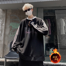 抖音得物高品质重磅全棉二开支持退换360克宽松织带圆领卫衣0509，男装卫衣，电商A486